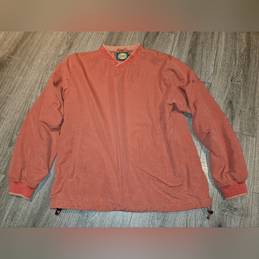 Cabelas Peach Pullover Windbreaker Lined Golf Jacket w Pockets Medium